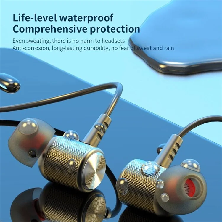 YD08-2 Wireless 5.0 Plug-in Card Hanging Neck Headphone Magnetic Sports In-Ear Earphone - Schwarz