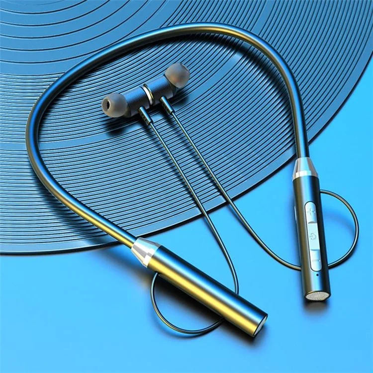 YD08-2 Wireless 5.0 Plug-in Card Hanging Neck Headphone Magnetic Sports In-Ear Earphone - Schwarz