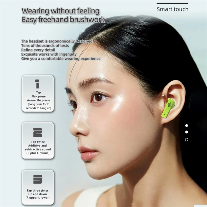 E90 Transparent Design TWS Kabellose Bluetooth-kompatible 5.3 Ohrhörer Digitalanzeige Stereo Musik Touch Headset - Schwarz