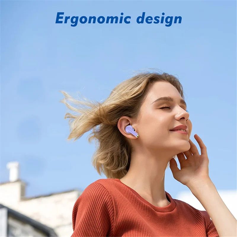 Bluetooth-compatible Wireless Earphone Stereo Sound Low Delay Sports Headset with 300mAh Battery Charging Case - Pink