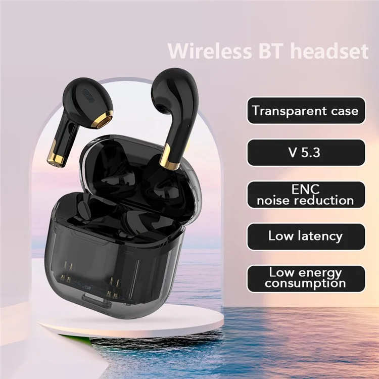 Apro 11 Bluetooth Wireless Earphone Streeo Sound Sound Low Delay Sports Headset Avec 300mAh Battery Charging Base - Noir