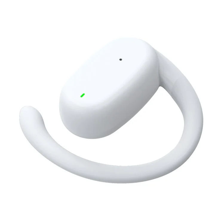 YJ76 Wireless Single Ear Headset Ear-Hook Bluetooth-compatible Earphone Noise Reduction Calling - White