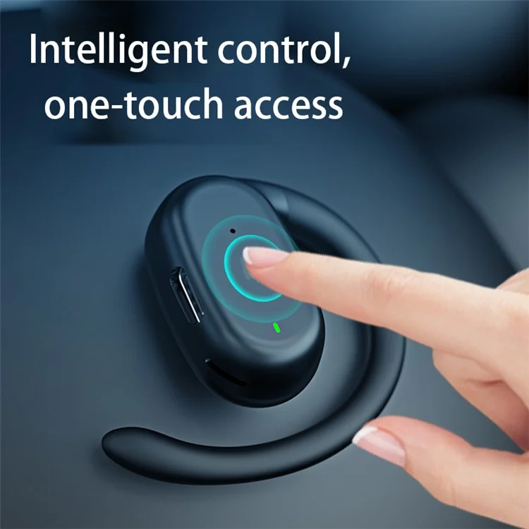 YJ76 Wireless Single Ear Headset Ear-Hook Bluetooth-compatible Earphone Noise Reduction Calling - White