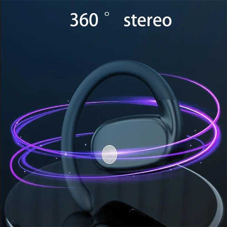 YJ76 Wireless Single Ear Headset Ear-Hook Bluetooth-compatible Earphone Noise Reduction Calling - White