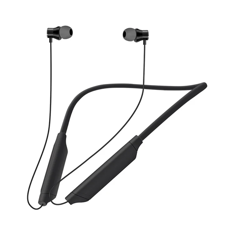 D-769 Neck-Mounted Bluetooth-compatible Headset Stereo Sports Earbuds Magnetic Headphones - Black