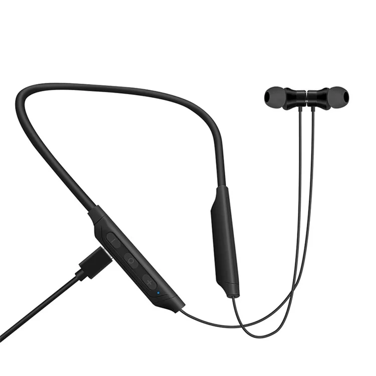 D-769 Neck-Mounted Bluetooth-compatible Headset Stereo Sports Earbuds Magnetic Headphones - Black