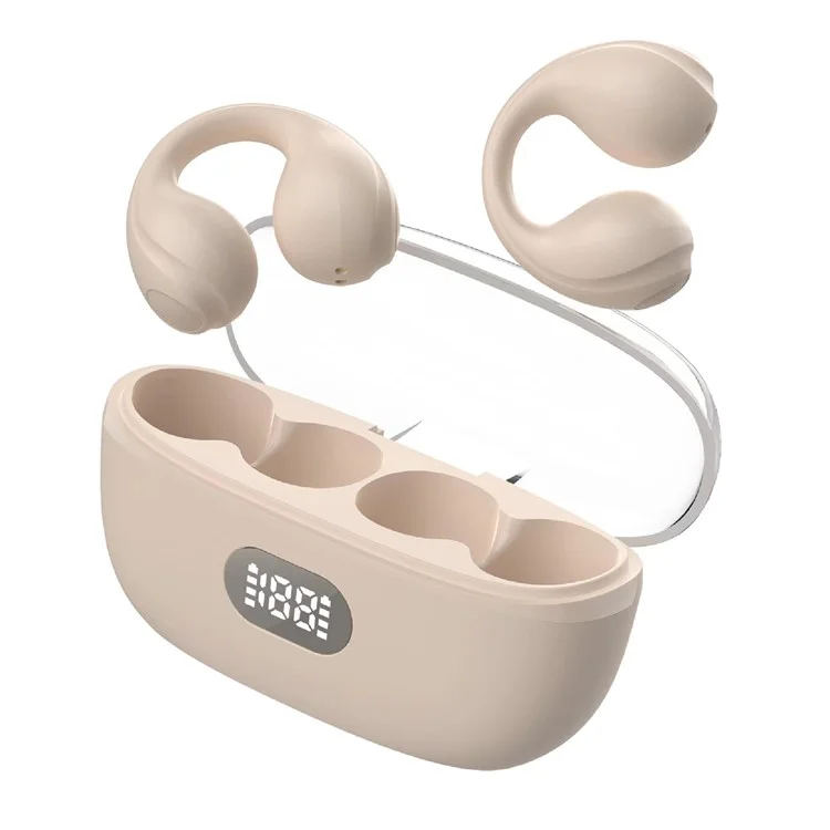 Auriculares inalámbricos Bluetooth con clip para oreja Auriculares con clip para oreja abierta - Beige