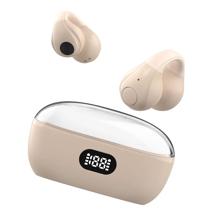 Auriculares inalámbricos Bluetooth con clip para oreja Auriculares con clip para oreja abierta - Beige