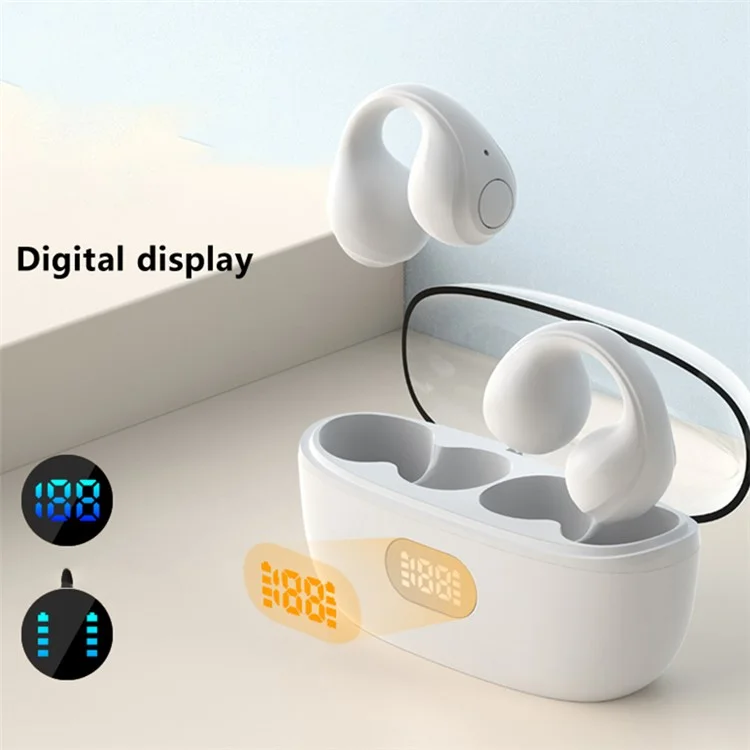 Open Ear Clip Headphones Wireless Bluetooth-compatible Clip On Headset Open Ear Earbuds Earphones - Black