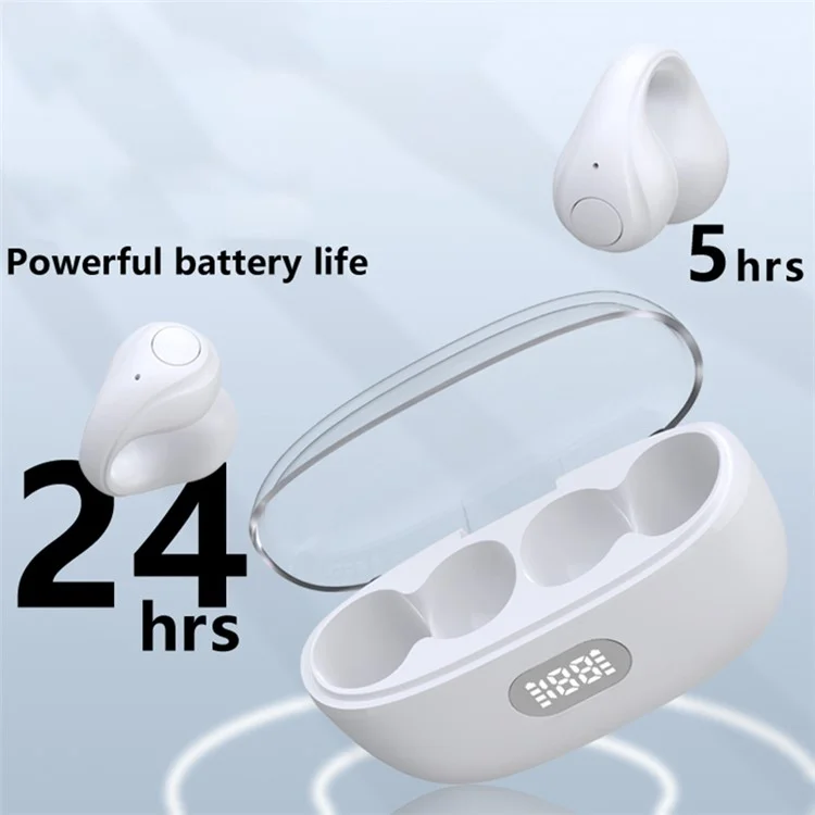 Open Ear Clip Headphones Wireless Bluetooth-compatible Clip On Headset Open Ear Earbuds Earphones - Black