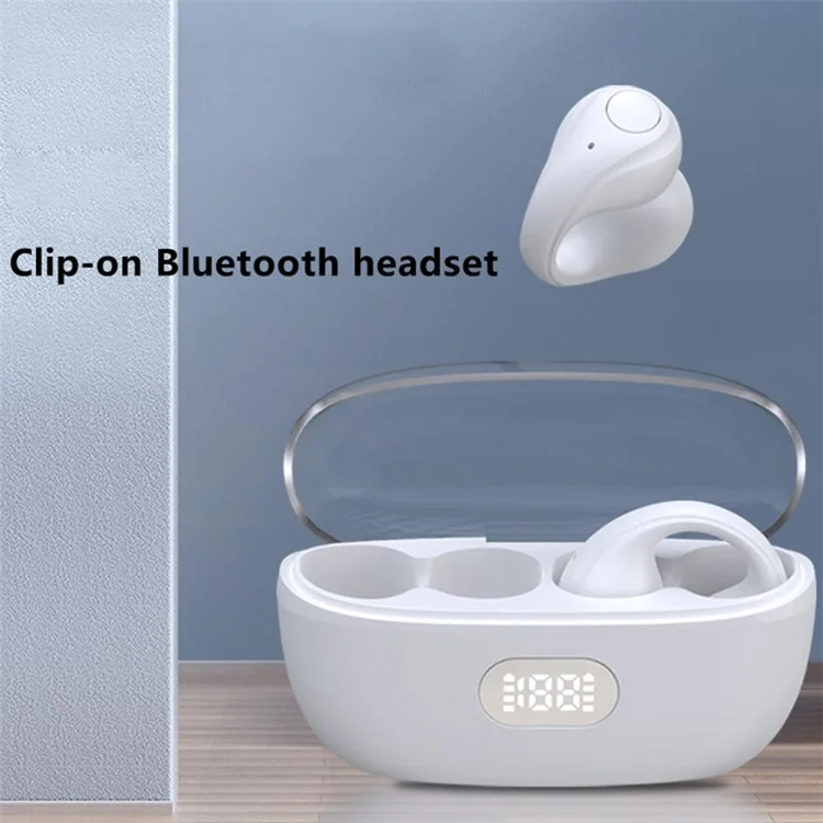 Open Ear Clip Headphones Wireless Bluetooth-compatible Clip On Headset Open Ear Earbuds Earphones - Black