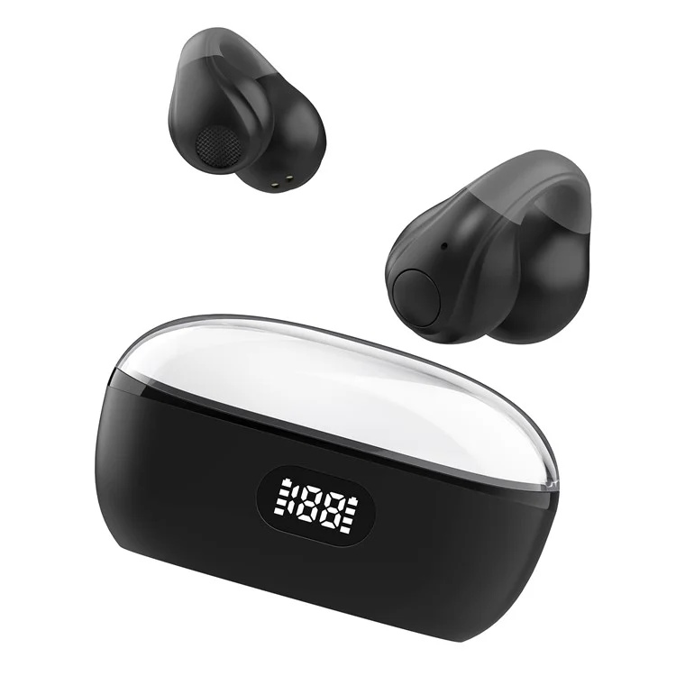 Open Ear Clip Headphones Wireless Bluetooth-compatible Clip On Headset Open Ear Earbuds Earphones - Black