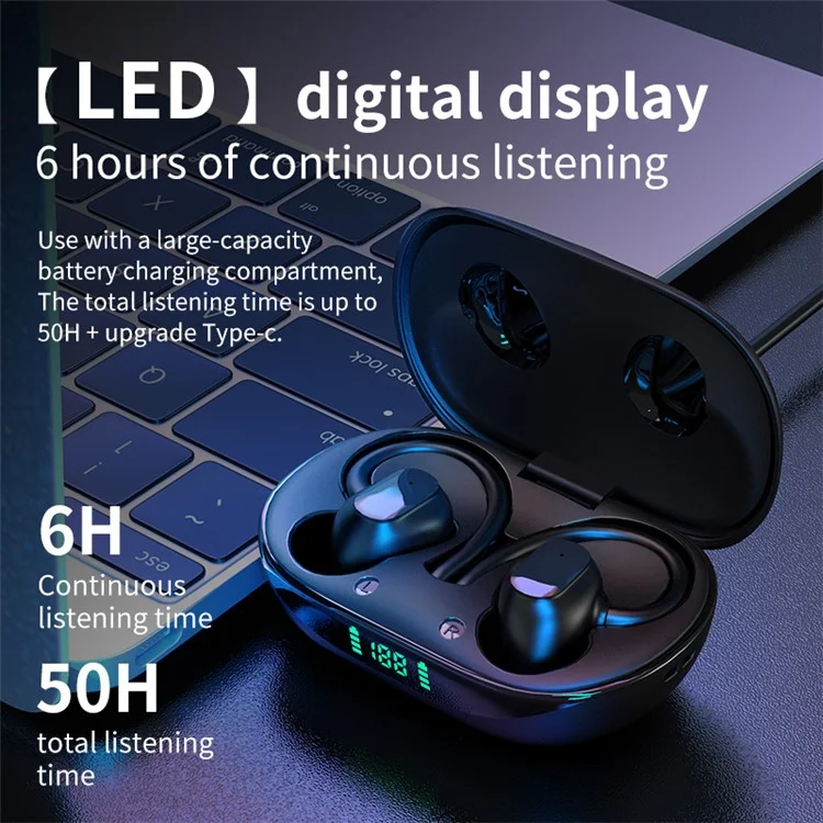 X10pro Bluetooth-compatible Headset Sports Headphone TWS Wireless Ear Hook Design Earphone with Charging Case