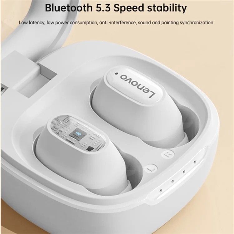 Lenovo Thinkplus XT62 TWS Ergonononic Ine-ear Bluetooth Earness Teleo Wireless Music Headset - Branco