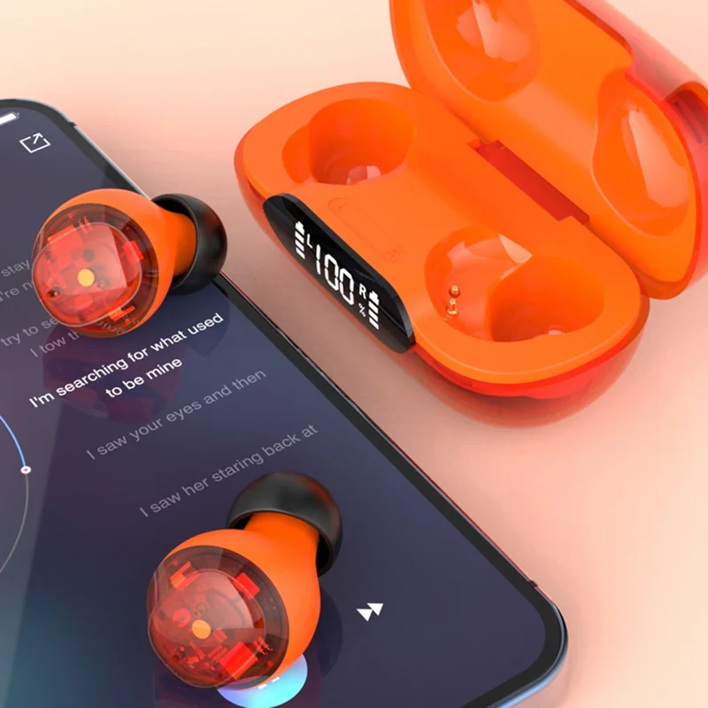 H20 Bluetooth-compatible Headset Sports Headphone TWS Wireless Earphone with Digital Display Charging Case - Green