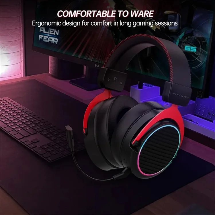 HEADROOM X2PRO 2.4G Wireless Headset 7.1 Sound Gaming Headphone Bluetooth-compatible Earphone with RGB Light