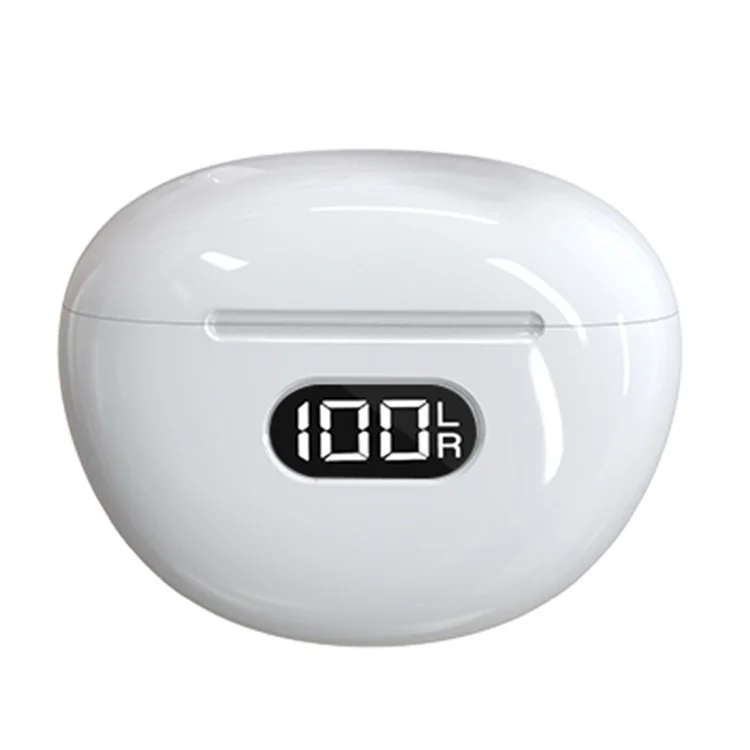 D8 TWS Bluetooth-compatible 5.3 Earphone Touch Control True Wireless Sports Earbuds with LED Power Display (CE Certified) - White