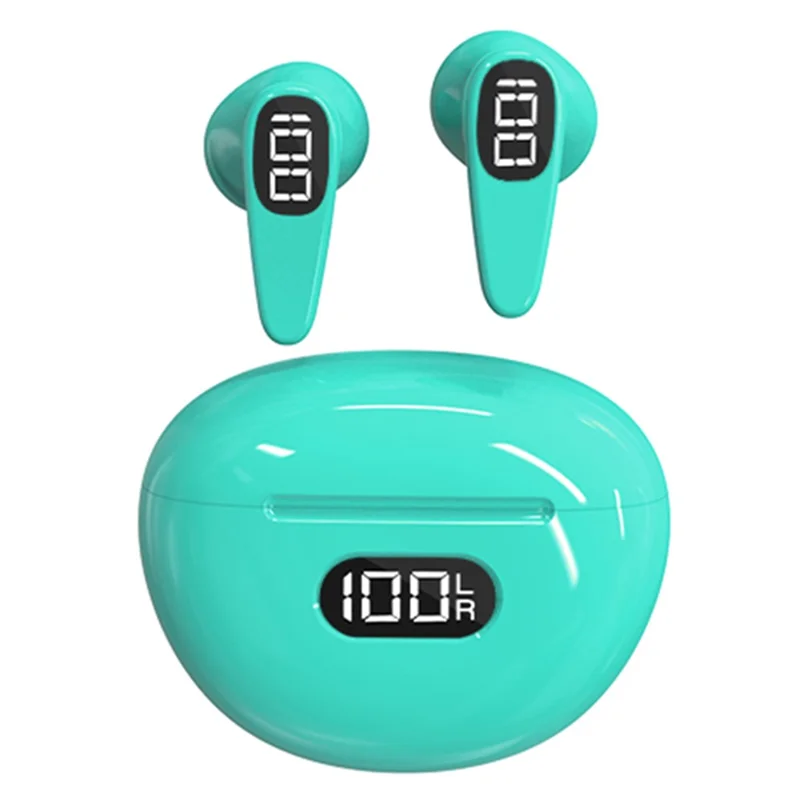 D8 TWS Bluetooth-compatible 5.3 Earphone Touch Control True Wireless Sports Earbuds with LED Power Display (CE Certified) - Green