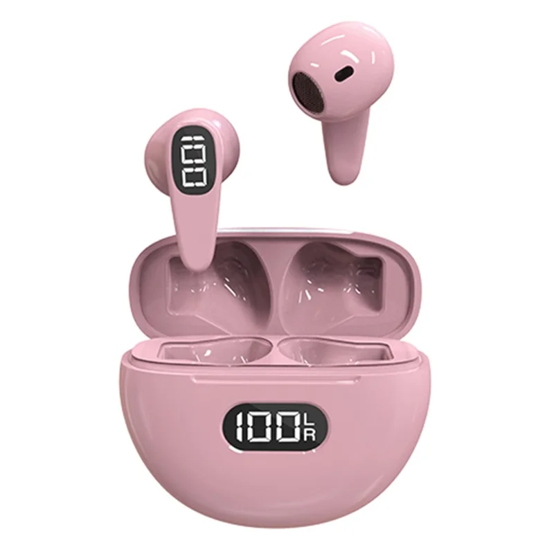 D8 TWS Bluetooth-compatible 5.3 Earphone Touch Control True Wireless Sports Earbuds with LED Power Display (CE Certified) - Pink