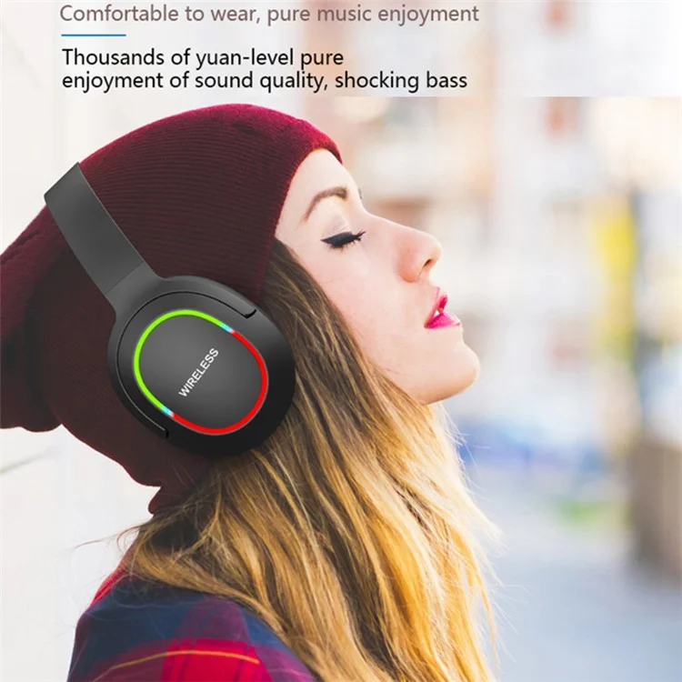 L800 2.4G Беспроводные / Bluetooth 5.1 Наушники с оголовьем LED Light Low Latency E-sports Gaming Headphone - Хаки