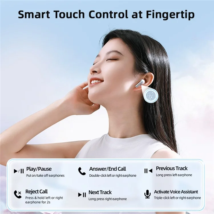 JOYROOM PB1 TWS Kopfhörer Kabellos Dual-Mikrofon ENC Call Noise Canceling Halb In-Ohr Bluetooth-Kopfhörer - Schwarz