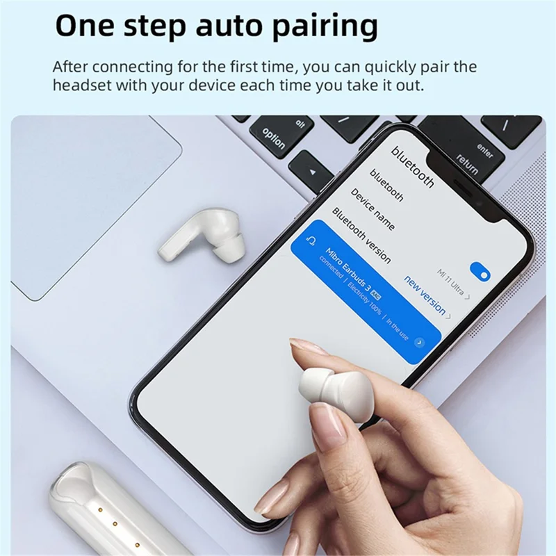 MIBRO EARBUDS 3 Wireless TWS Earbuds Touch-Control Earphones Bluetooth-compatible 5.3 In-Ear Headset with Digital Display - White