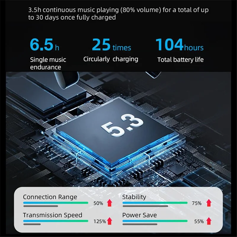 MIBRO EARBUDS 3 Pro Bluetooth-compatible 5.3 Earphone 2000mAh Battery Reverse Charging Touch Control ENC Noise Reduction In-Ear Earbuds - Black