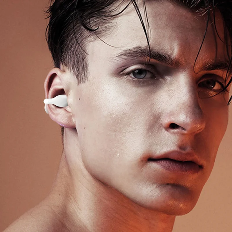 M10 Digital Display Clip-on Bluetooth-compatible Earphone HiFi Sound Single Ear Bendable Headphone - Black