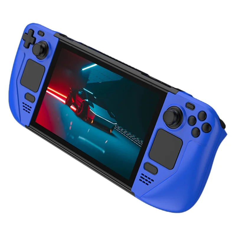 For Steam Deck Frosted PC Protective Case Detachable Game Console Anti-drop Shell - Blue+Black