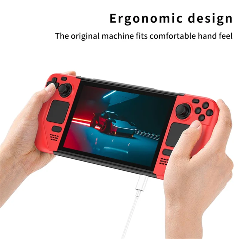 For Steam Deck Frosted PC Protective Case Detachable Game Console Anti-drop Shell - Blue+Black