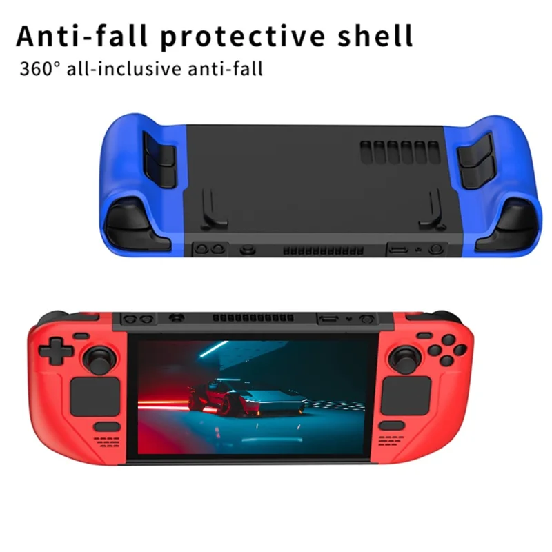 For Steam Deck Frosted PC Protective Case Detachable Game Console Anti-drop Shell - Blue+Black