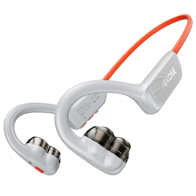 WEKOME VC01 Open Ear Headphone Wireless Bluetooth-compatible Air Conduction Earphone for Workout Running Gym Working Travel - Grey+Orange