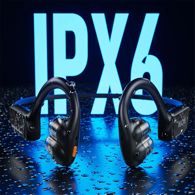 WEKOME VC01 Open Ear Headphone Wireless Bluetooth-compatible Air Conduction Earphone for Workout Running Gym Working Travel - Grey+Orange