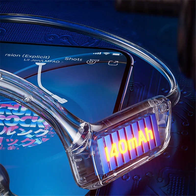 WEKOME VC01 Open Ear Headphone Wireless Bluetooth-compatible Air Conduction Earphone for Workout Running Gym Working Travel - Grey+Orange