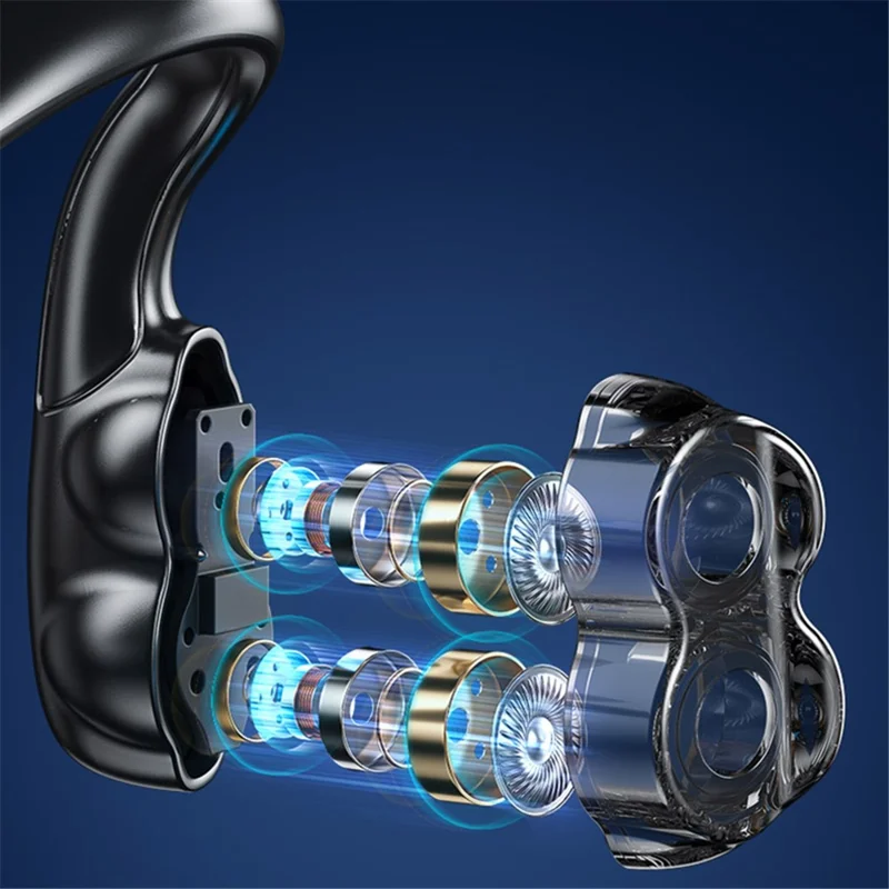 WEKOME VC01 Open Ear Headphone Wireless Bluetooth-compatible Air Conduction Earphone for Workout Running Gym Working Travel - Grey+Orange