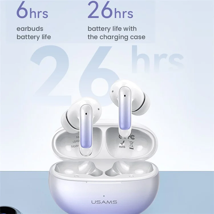 USAMS XD19 X-don Series Dual-Mic ENC TWS Auriculares Inalámbricos Bluetooth 5.3 Auriculares In-Ear - Negro