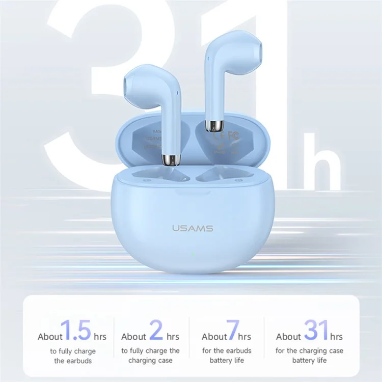 USAMS YO17 BE Series Kabellose Bluetooth 5.3 TWS-Ohrhörer, leichte Kopfhörer, In-Ear-Headset - Schwarz
