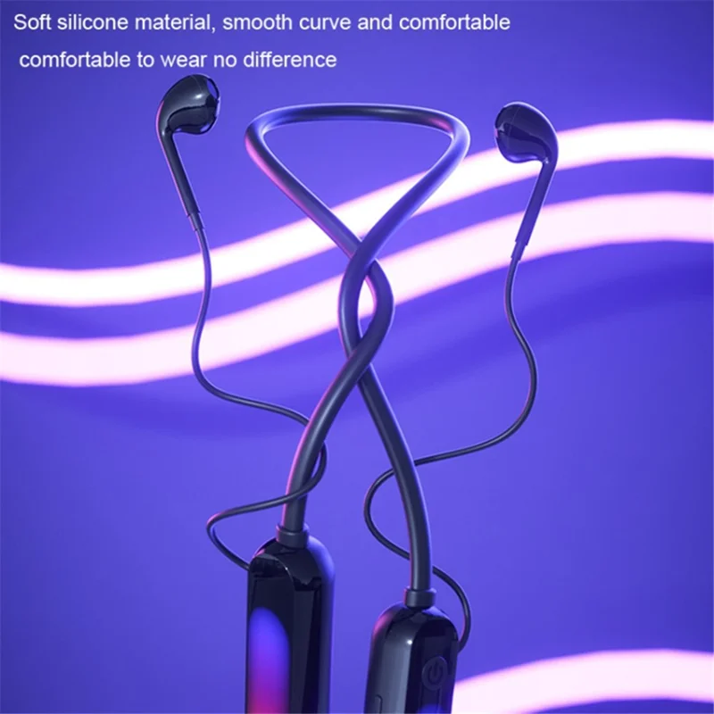 B10 2Pcs Écouteurs Neckband sans fil Silicone Oreillettes Bluetooth Montées au Cou avec Émetteur