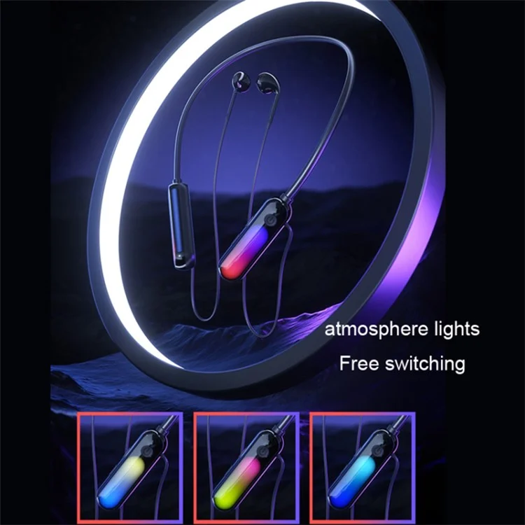 B10 2Pcs Écouteurs Neckband sans fil Silicone Oreillettes Bluetooth Montées au Cou avec Émetteur