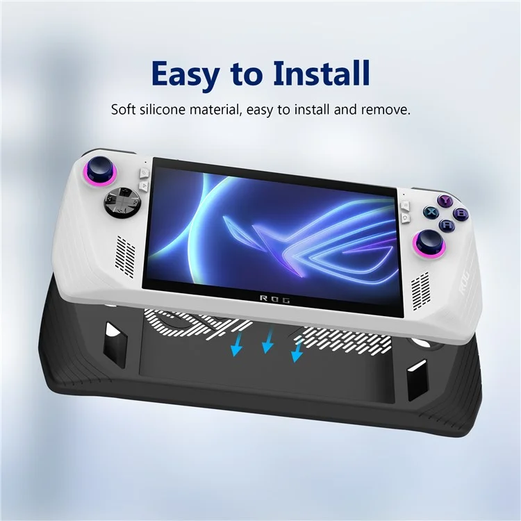 Pour ASUS ROG Ally Handheld Game Console Soft Silicone Cover Protective Case - Noir