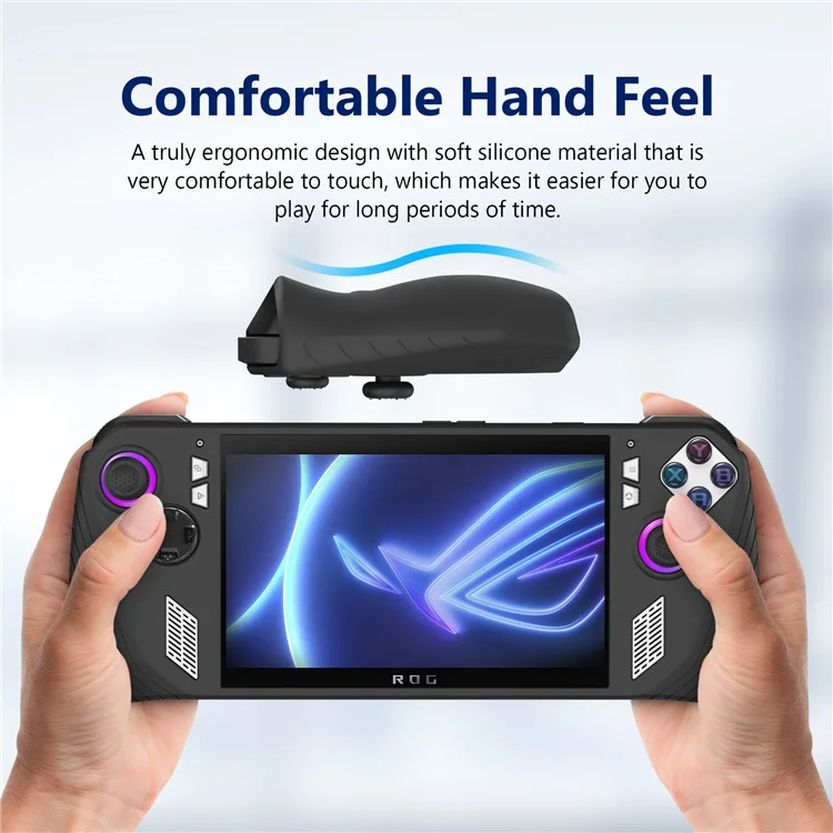 Pour ASUS ROG Ally Handheld Game Console Soft Silicone Cover Protective Case - Noir
