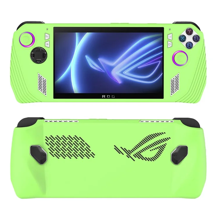 For ASUS ROG Ally Handheld Game Console Soft Silicone Cover Protective Case - Fluorescent Green