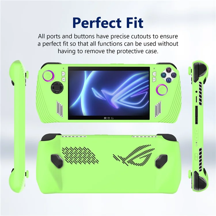 For ASUS ROG Ally Handheld Game Console Soft Silicone Cover Protective Case - Fluorescent Green