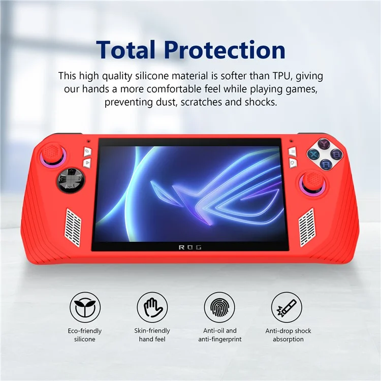 For ASUS ROG Ally Handheld Game Console Soft Silicone Cover Protective Case - Fluorescent Green