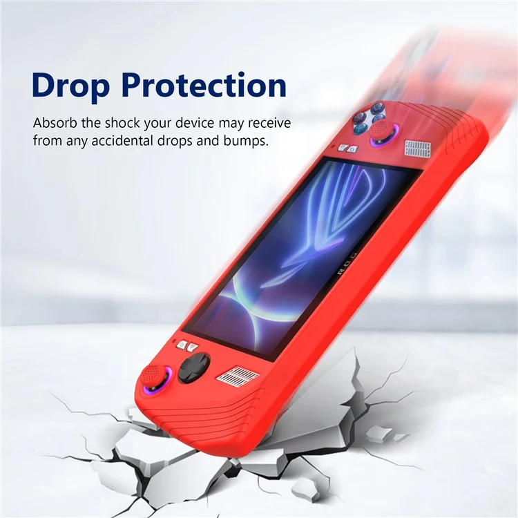 For ASUS ROG Ally Handheld Game Console Soft Silicone Cover Protective Case - Fluorescent Green