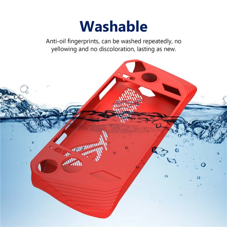 For ASUS ROG Ally Handheld Game Console Soft Silicone Cover Protective Case - Fluorescent Green