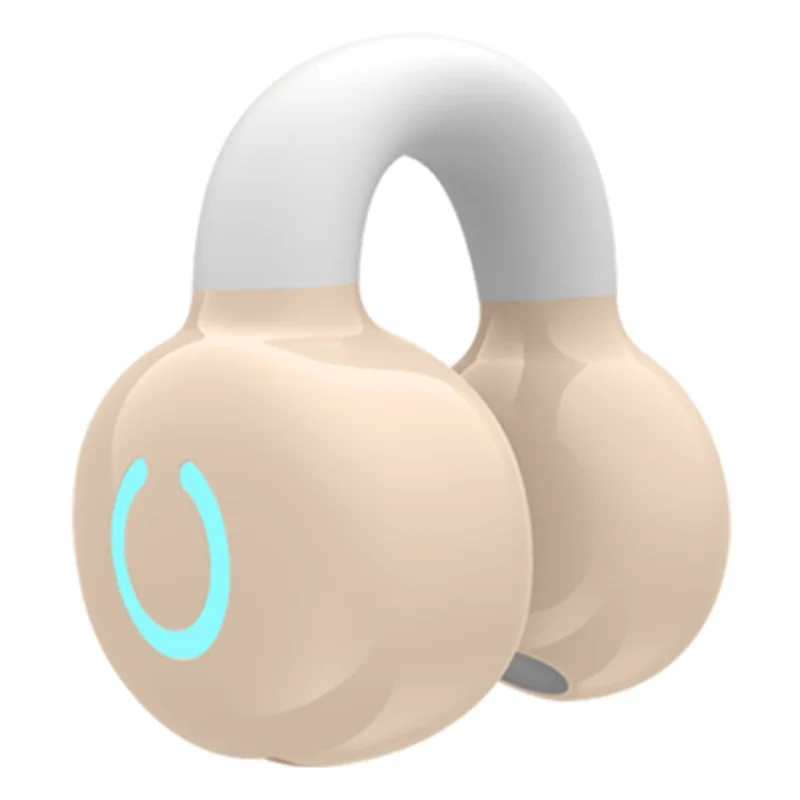 YX09 Clip-On Single Ear Bluetooth-compatible Headset Stereo Business Style Wireless Headphones - Nude