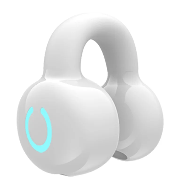 YX09 Clip-On Single Ear Bluetooth-compatible Headset Stereo Business Style Wireless Headphones - White