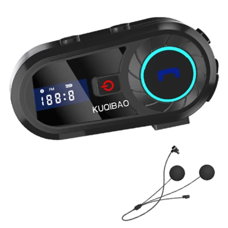 KUQIBAO Helmet Bluetooth-compatible Headset Motorcycle Intercom Waterproof Headphone (with Soft Microphone)