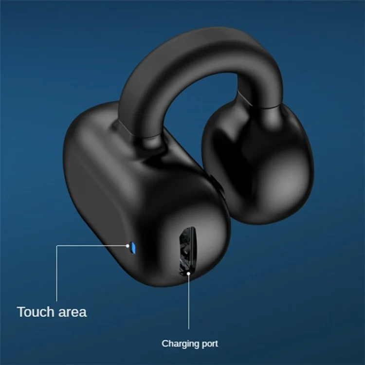 Z28 Bluetooth 5.3 Clip-on Single Ear Headphone Noise Canceling Wireless EarPhone - Black